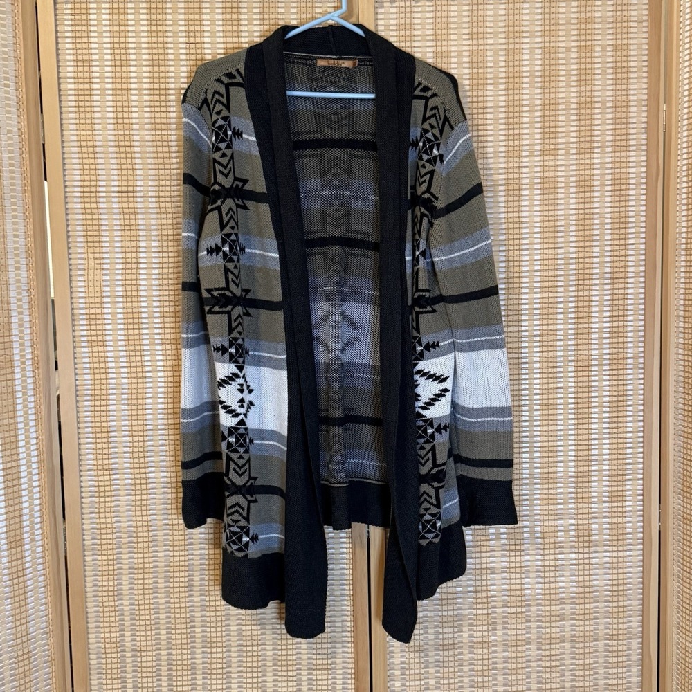 Belldini Womens XL Cardigan Duster Southwestern Mountain Open Outdoor‎ Boho